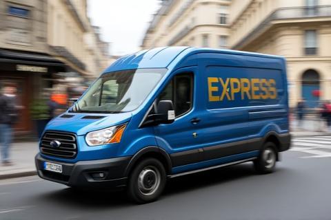Véhicule ExpressLogistique dans Paris centre